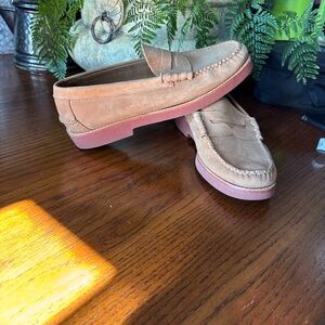 G.H. Bass & Co. Tan Loafers with Pink Soles